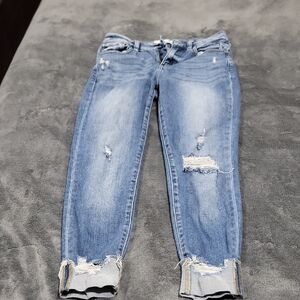 KanCan Light Blue Distressed Ankle Jeans